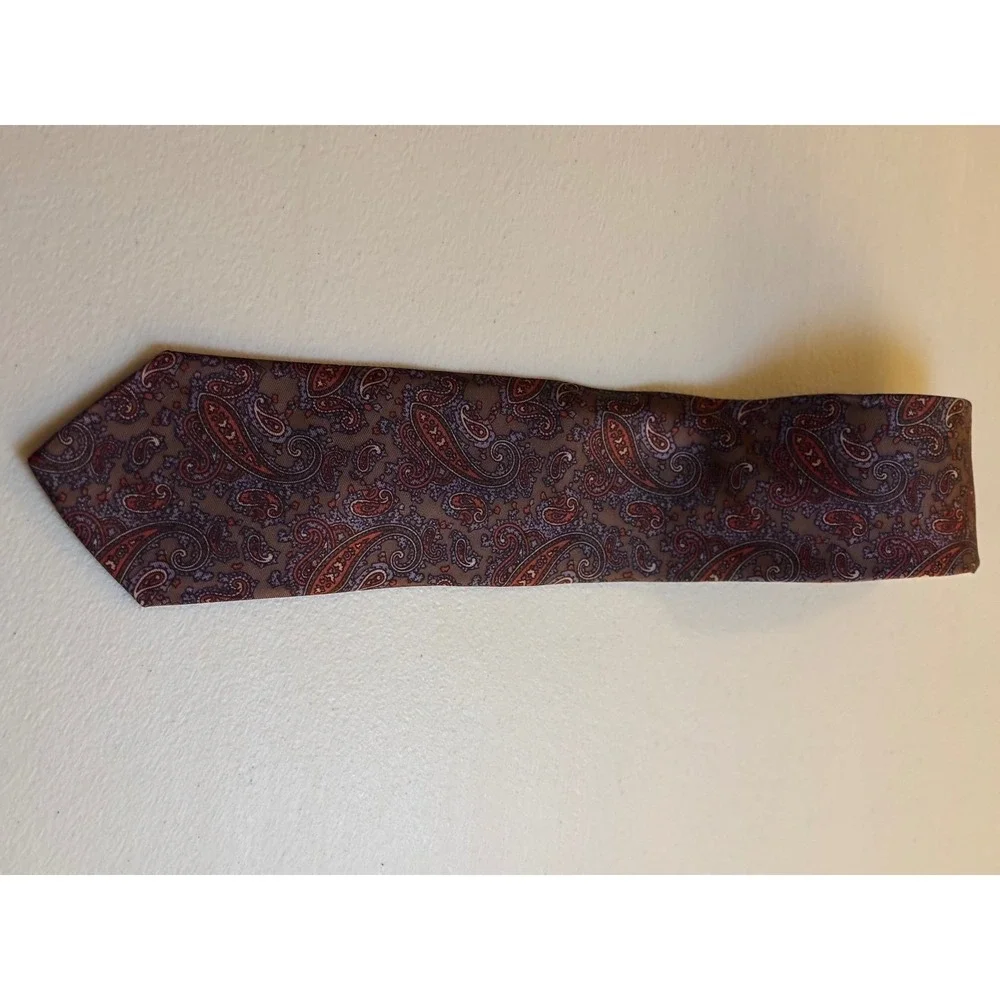 Michael Reed Designer tie Collection Paisley Brown‎ 100% Tricel Silk Necktie